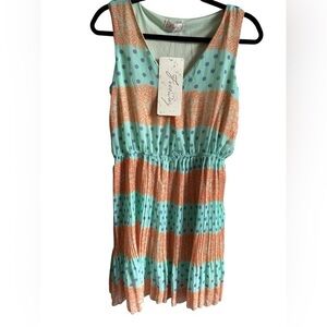 Freeway Mint Green and Orange Casual Dress Size M
